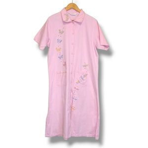 Drapers And Damons Shirt Dress-Petite XL-Embroidered-Beaded-Butterfly-Dragonfly